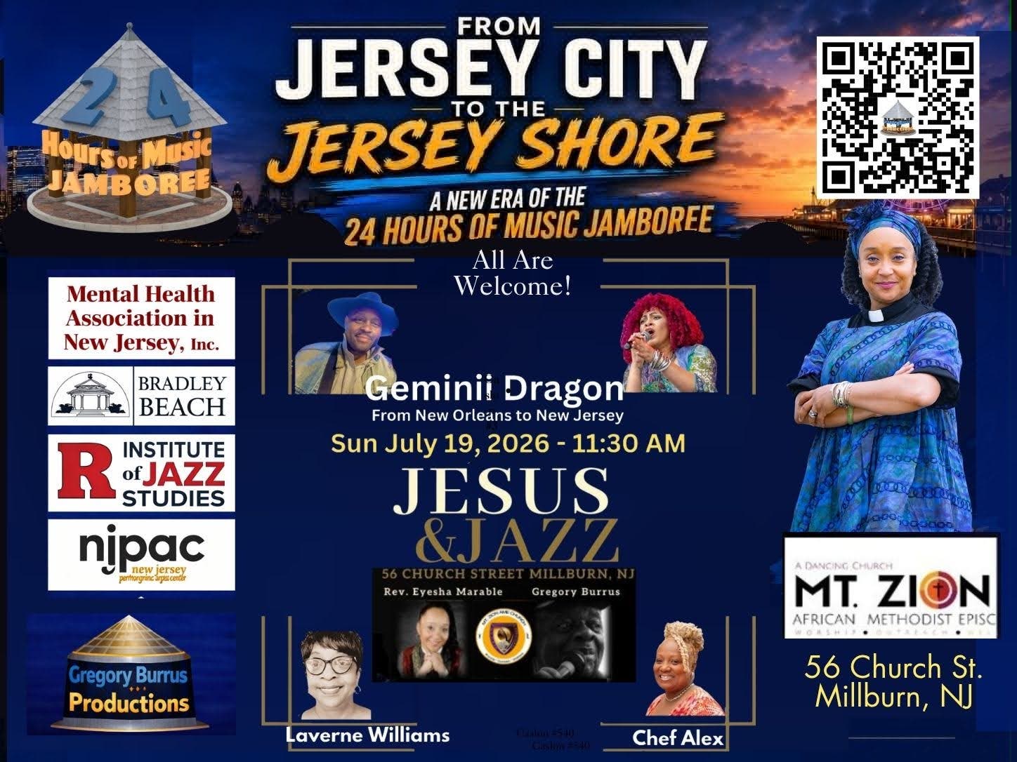24 Hours of Music Jamboree: Jesus & Jazz w Geminii Duo Linwood Taylor Live at Mt. Zion AME Millburn