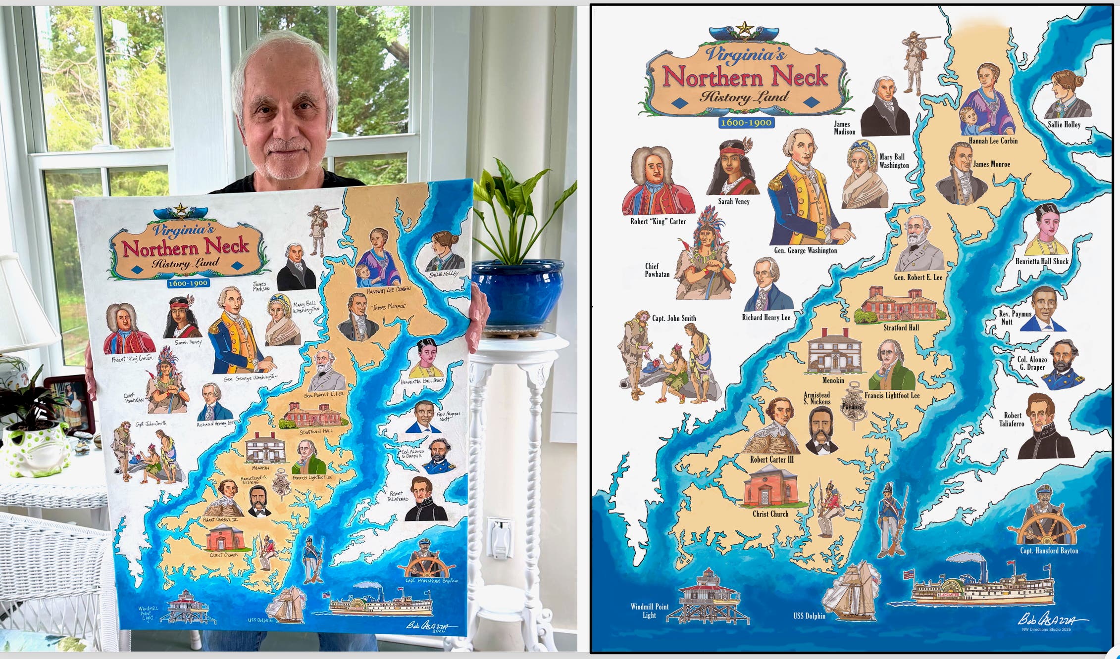 Northern Neck "History Land" NEW Poster by Bob Casazza