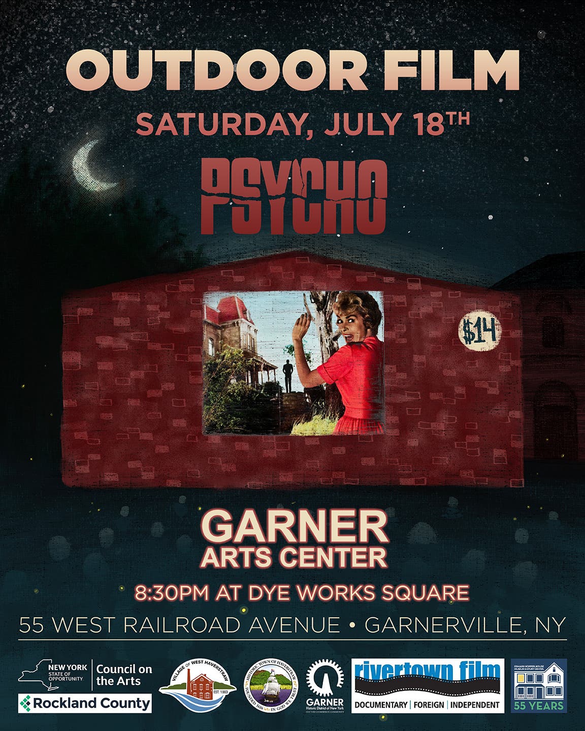 Outdoor Film: PSYCHO at GARNER Arts Center