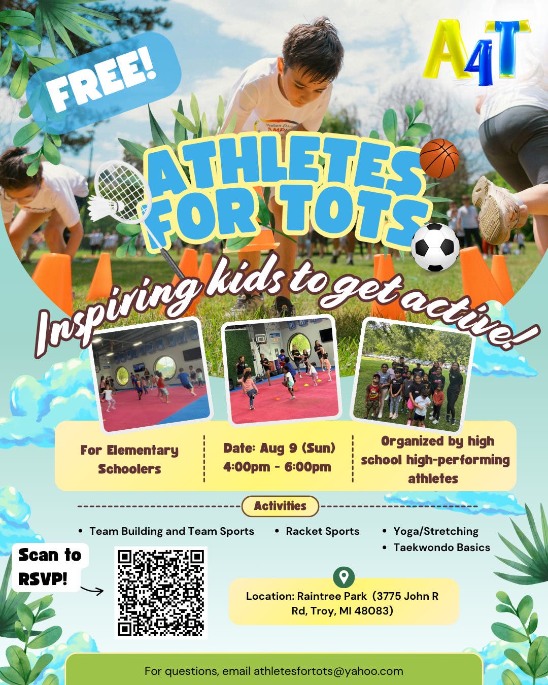 Athletes For Tots Summer Fun At The Park (Summer Camp)