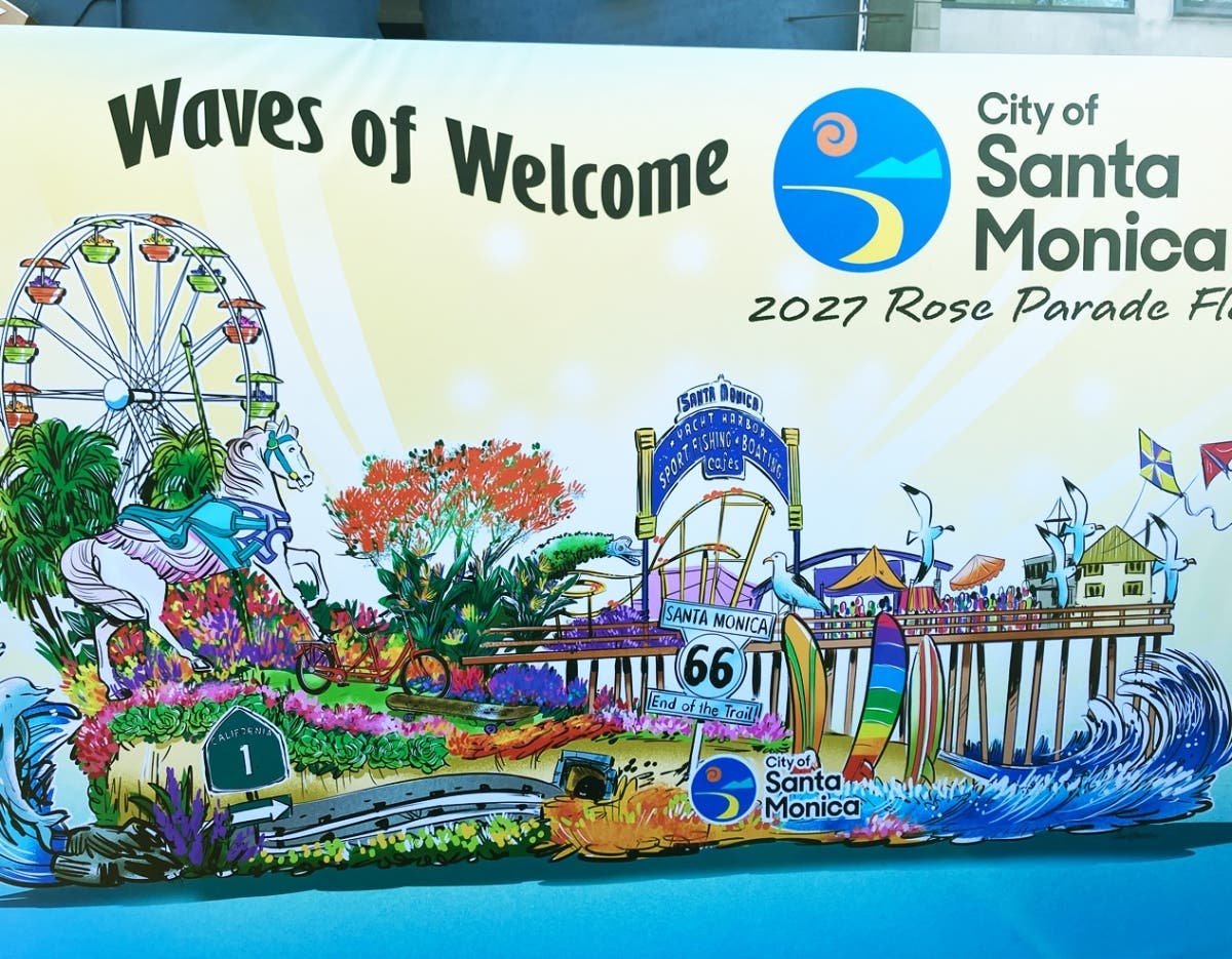 Santa Monica unveiled the design for its 2027 Rose Parade float, "Waves of Welcome," during Thursday's State of the City event.