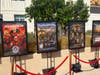 Digitally altered pictures of well-known movies, now featuring celebrities from Santa Monica City Hall were on display 