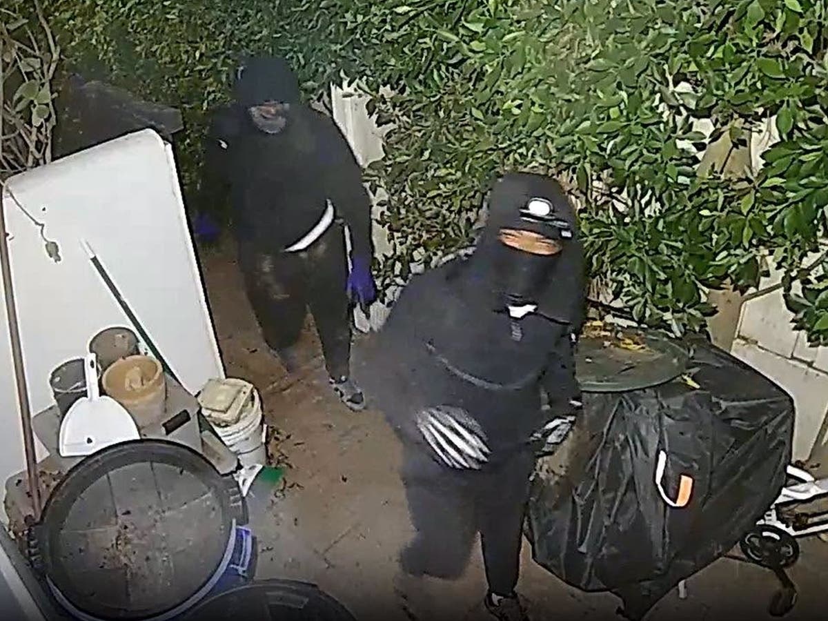 Police released this image of two suspects seen in a Palos Verdes Estates backyard.