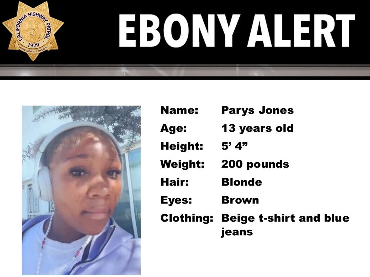CHP issued an Ebony Alert for missing 13-year-old Parys Jones of Inglewood.