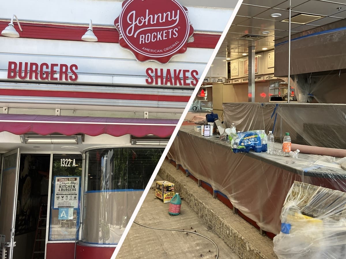 The former Johnny Rockets at 1322 Third Street Promenade is being transformed into Dragon Alley Kitchen and Burger.
