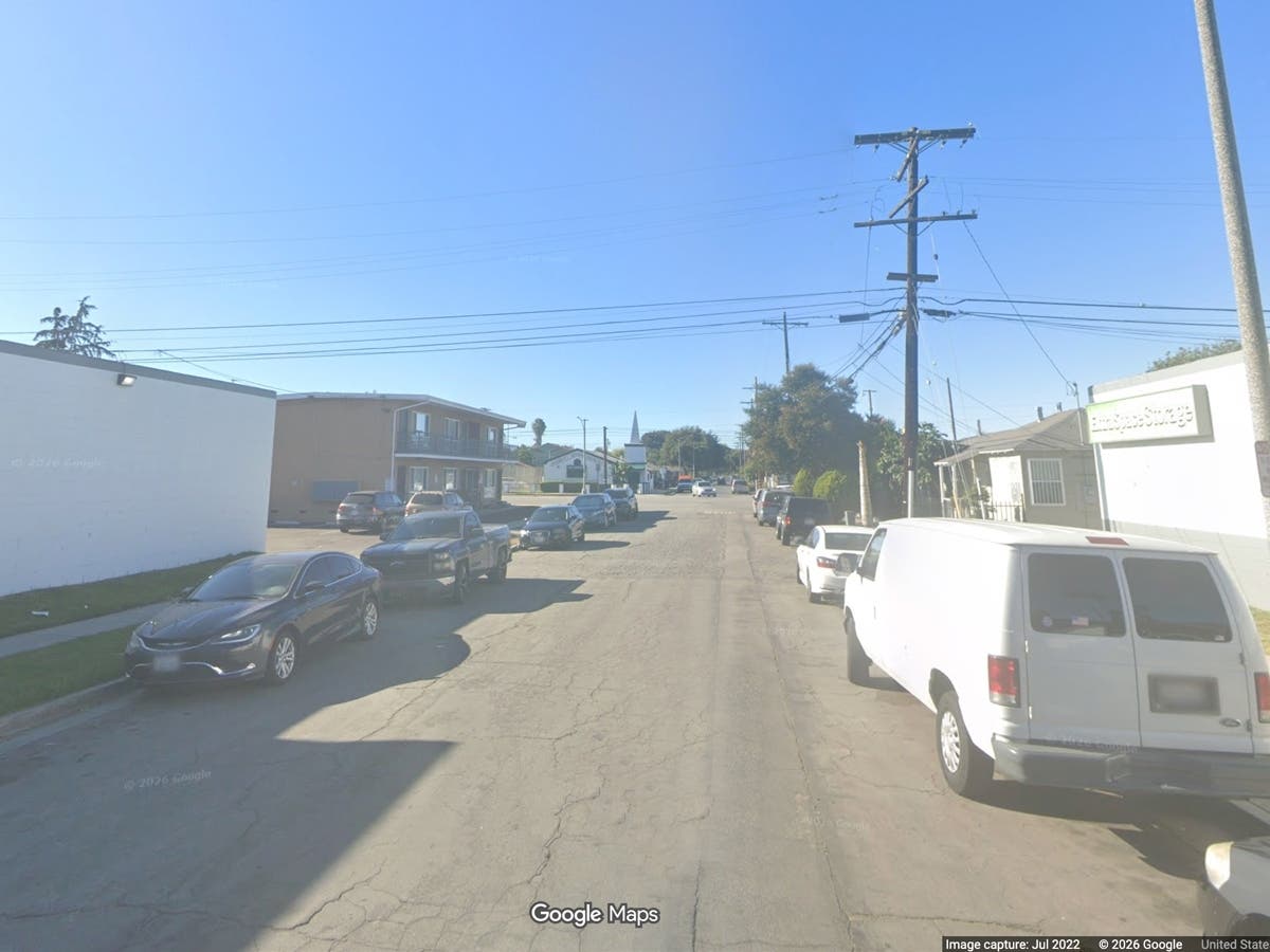 The 6500 block of Muriel Avenue in Long Beach, where police found 33-year-old Kenneth Shannon dead with suspicious injuries Thursday morning. Homicide detectives are investigating his death as a murder.