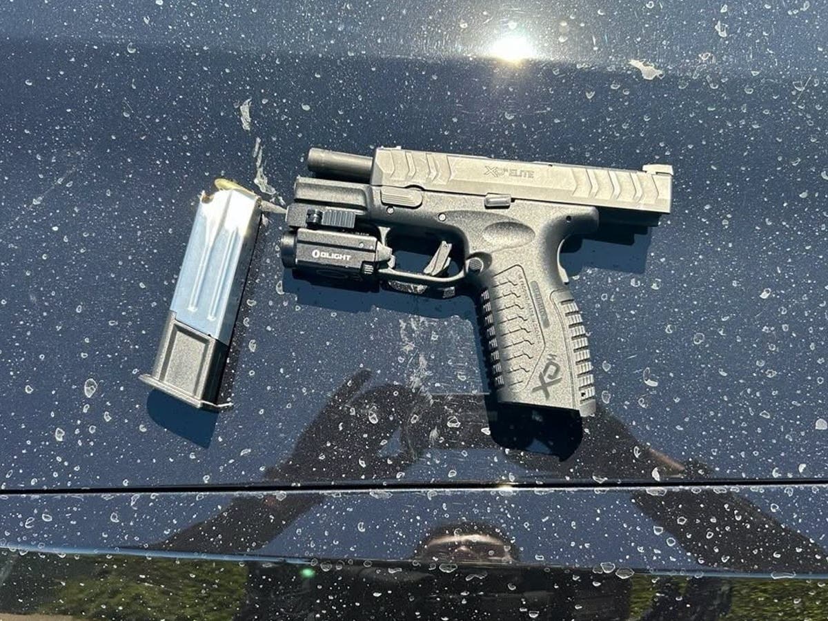 Police said this loaded handgun was found inside a backpack during a traffic stop on Via Montemar in Palos Verdes Estates.