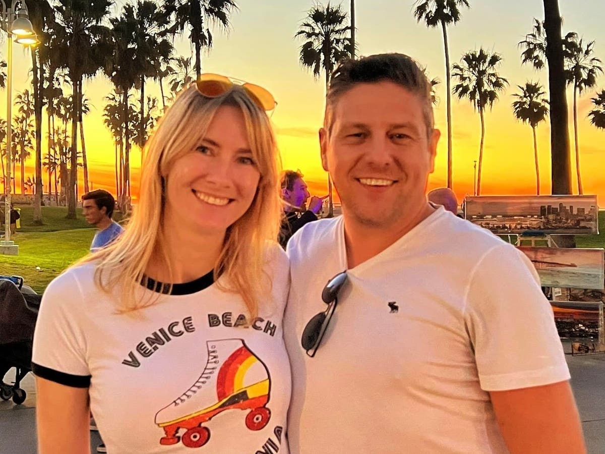 Nicole Rabitzsch, 47, and her husband, Hendrik Rabitzsch, 48, pictured together in January 2022. The couple were found dead Saturday inside their Santa Monica home.