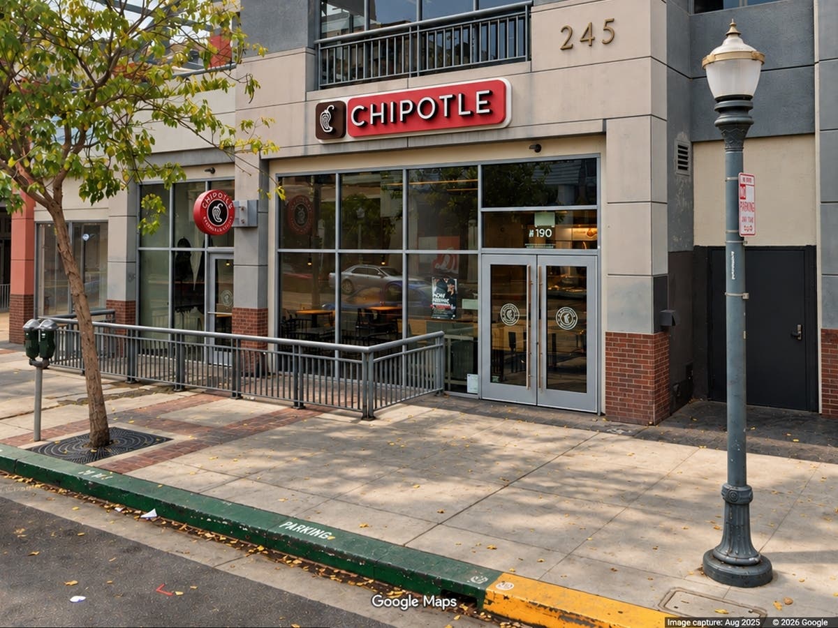 The Chipotle restaurant at 245 Pine Ave. in downtown Long Beach, where police say a 38-year-old man was shot during a dispute on Sept. 20.