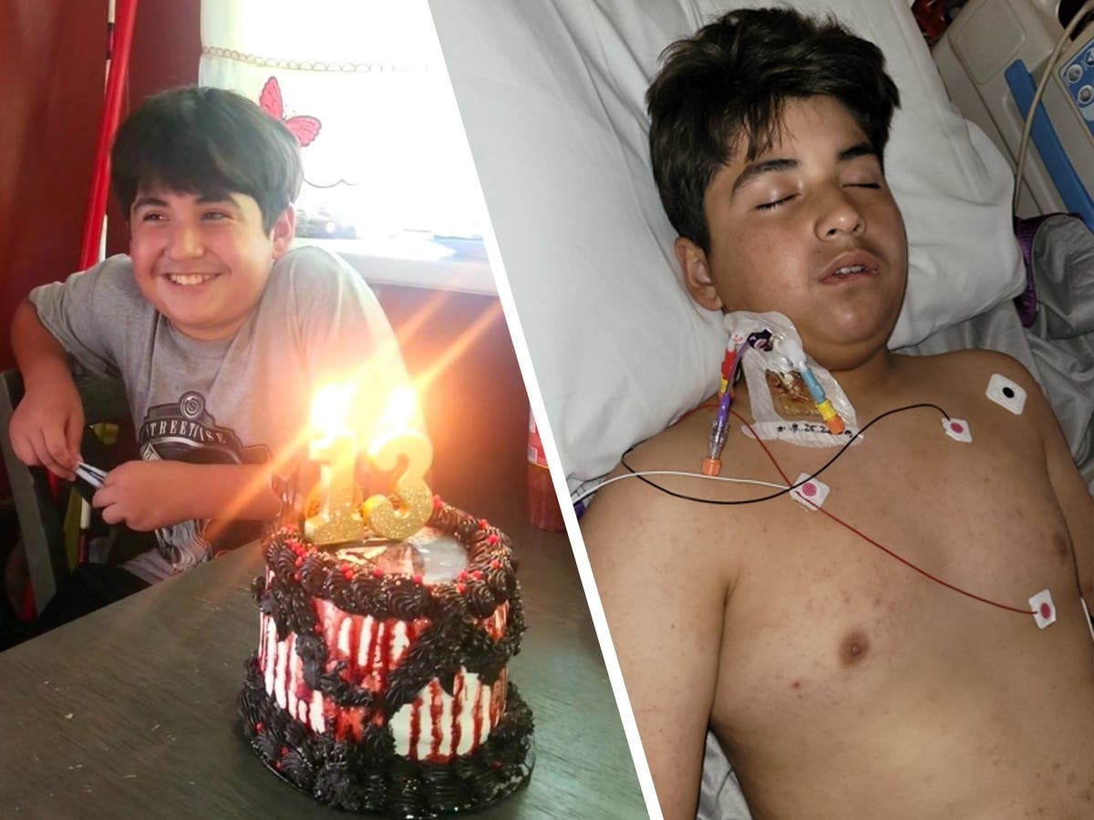 Joseph Vazquez, 13, of Long Beach, before he was hospitalized with complications from West Nile virus.
