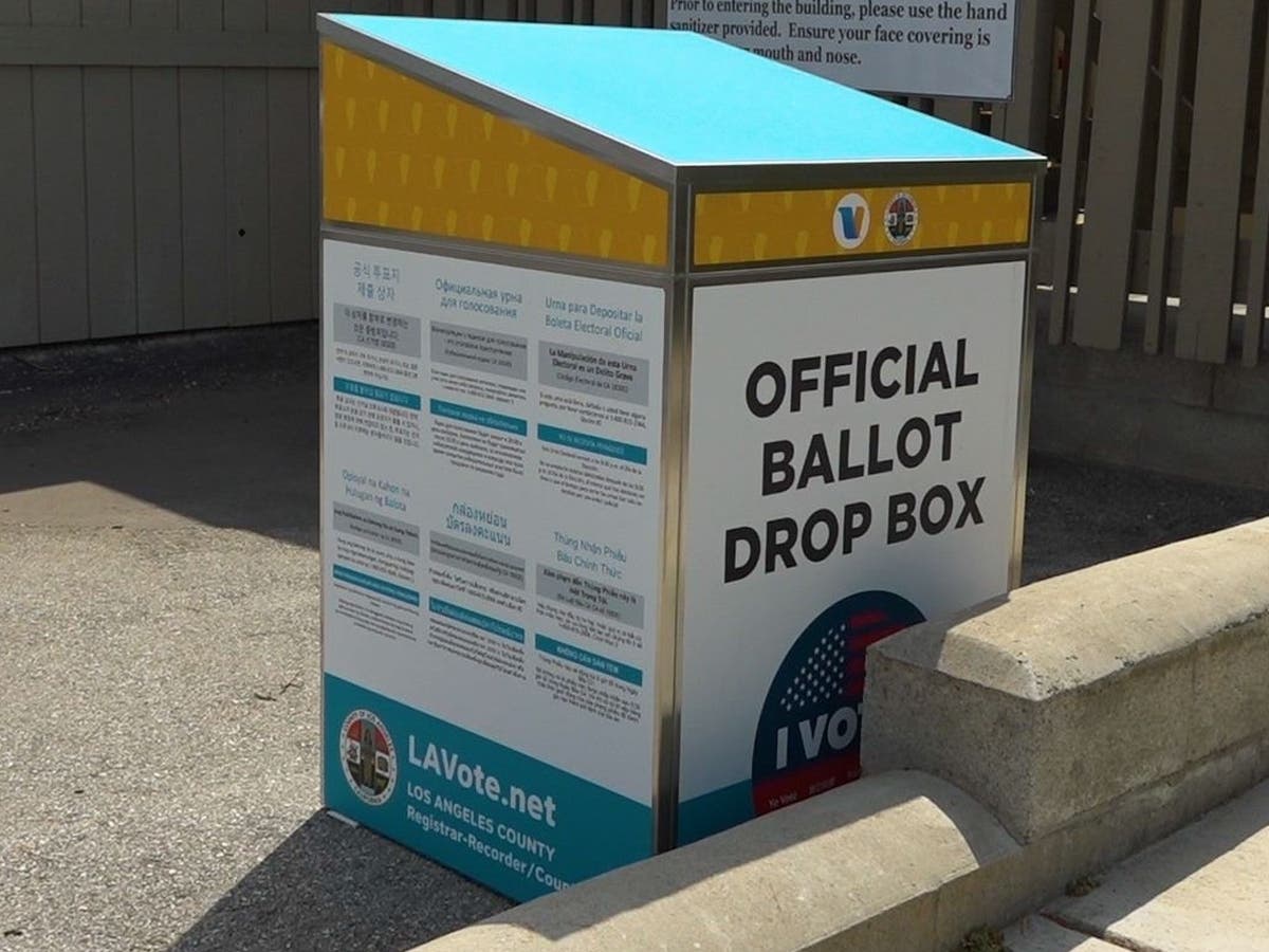 An official ballot drop box outside Rancho Palos Verdes City Hall at 30940 Hawthorne Blvd. is available for voters ahead of the Nov. 3 election.