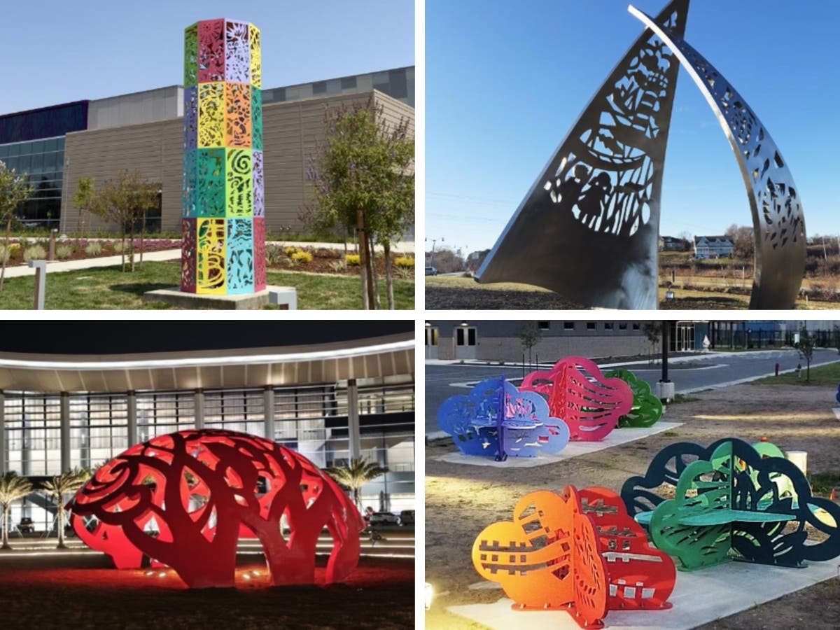 Examples of public art by Sijia Chen Studios, one of the artists shortlisted for Redondo Beach's Artesia Boulevard public art project. Final designs have not yet been selected.