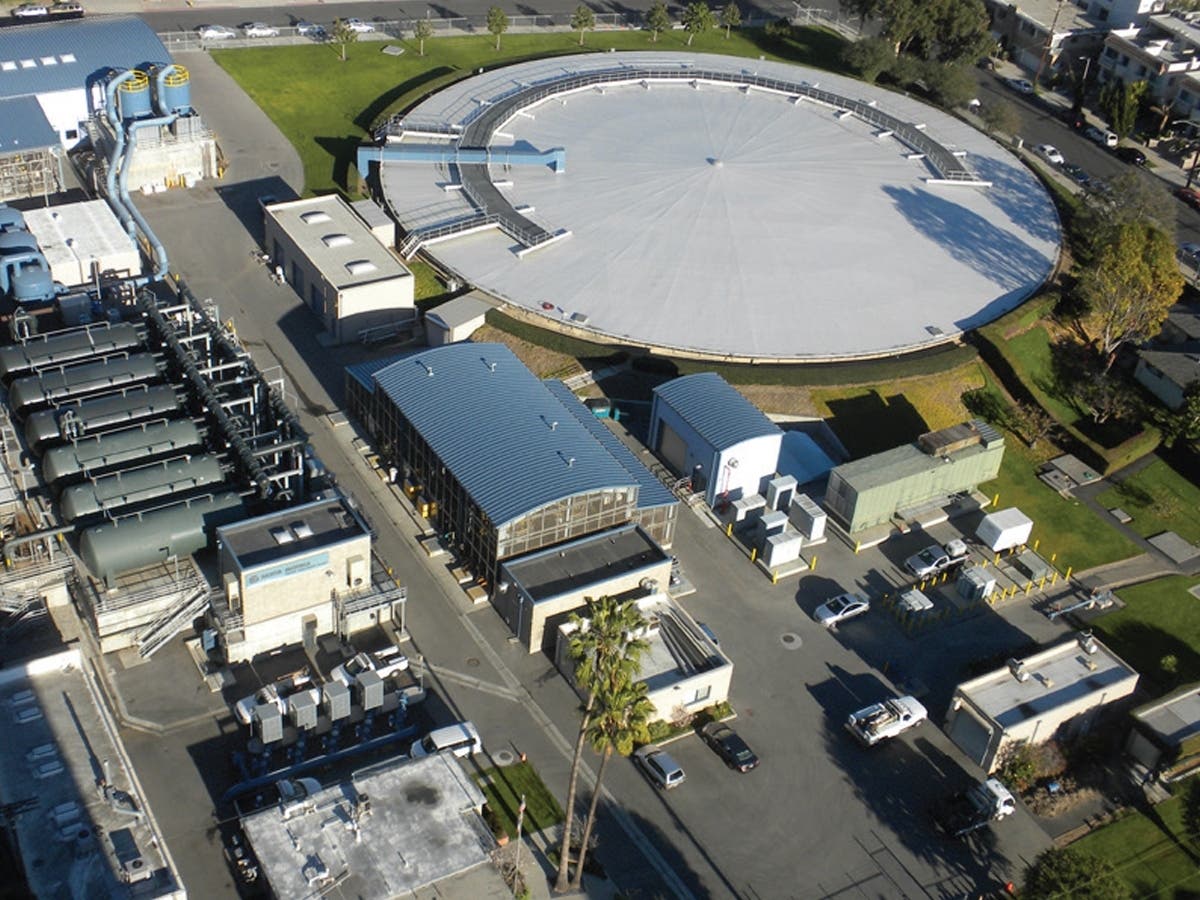 An aerial view of the Arcadia Water Treatment Plant, where upgrades forming part of Santa Monica's $77.5 million water infrastructure project have increased drinking-water production and improved treatment efficiency.