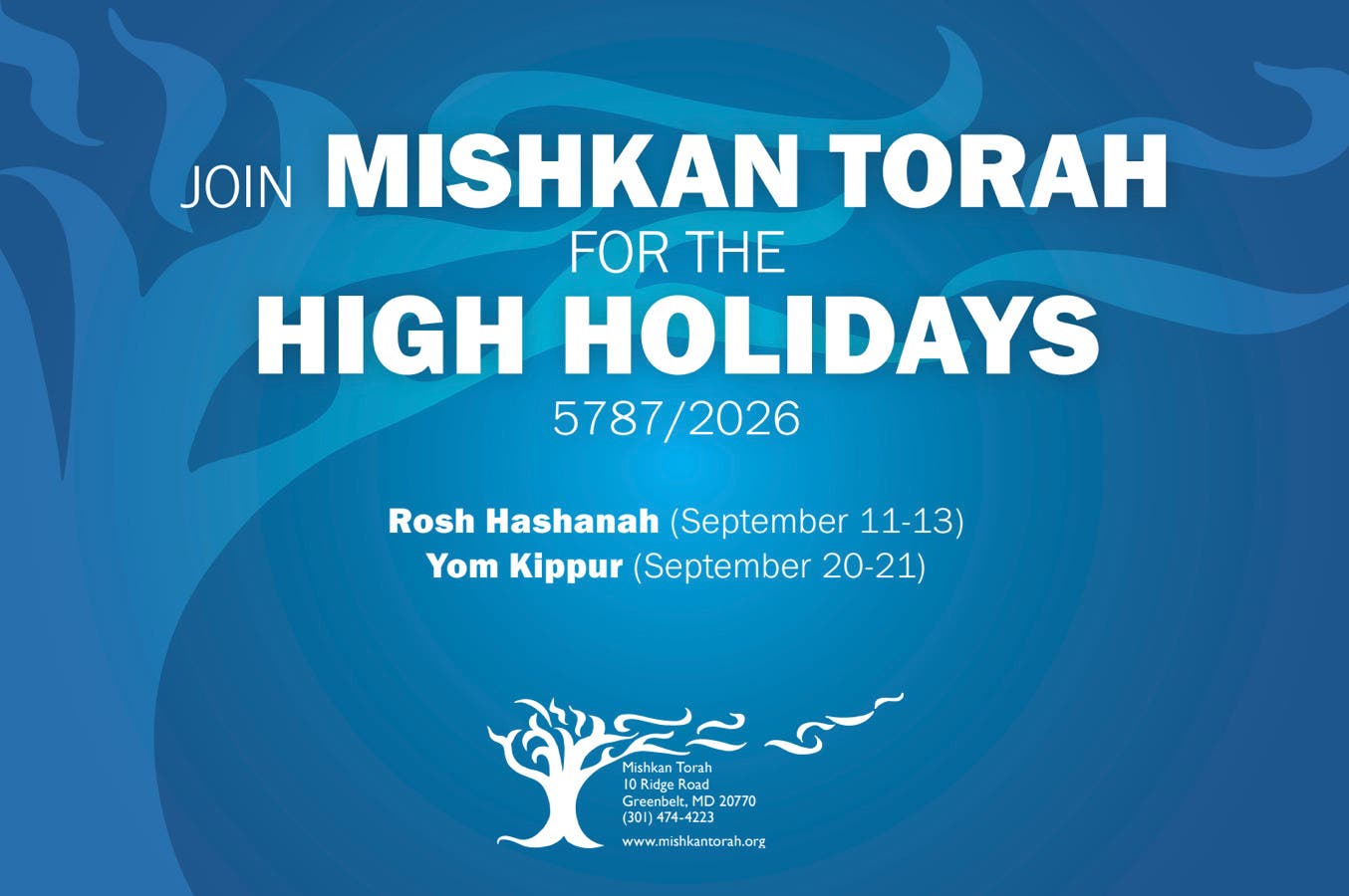 High Holidays at Mishkan Torah