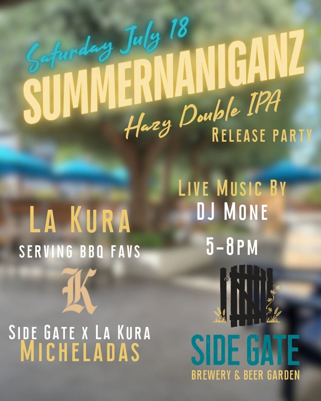 Pint Pours of Hazy Double IPA at Side Gate Brewery's Summernaniganz