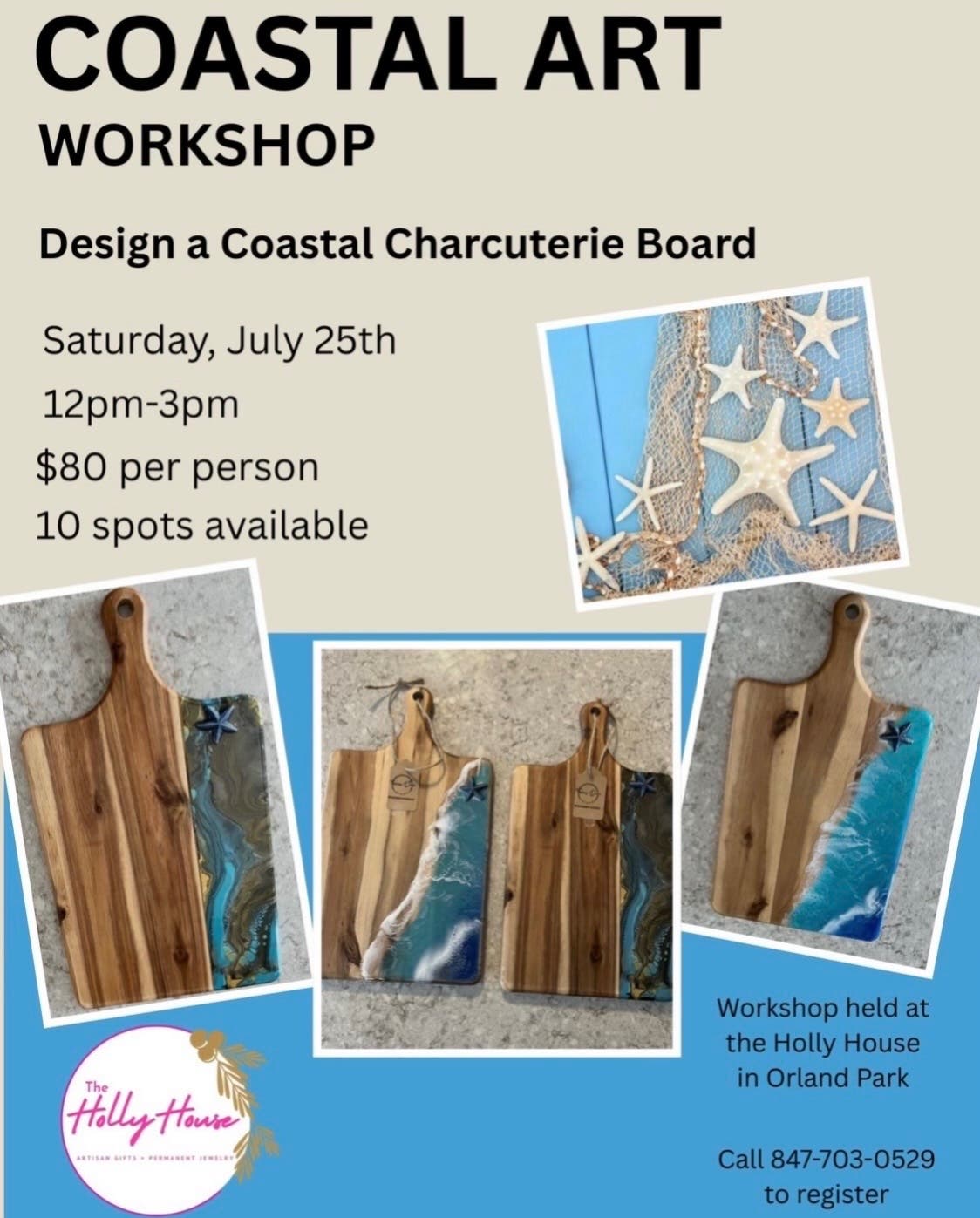 Coastal Charcuterie Board Art Workshop