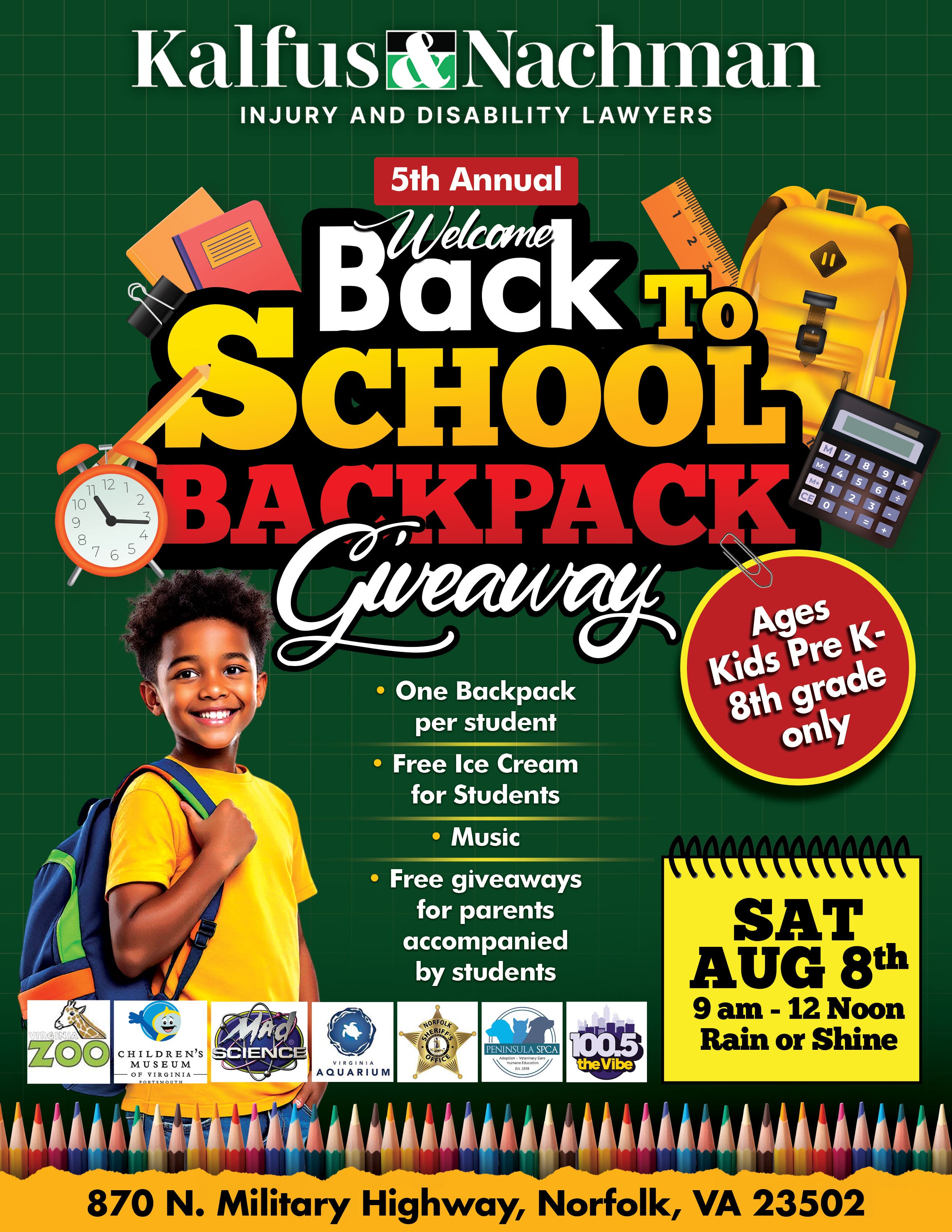 5th Annual Kalfus & Nachman Backpack Giveaway 