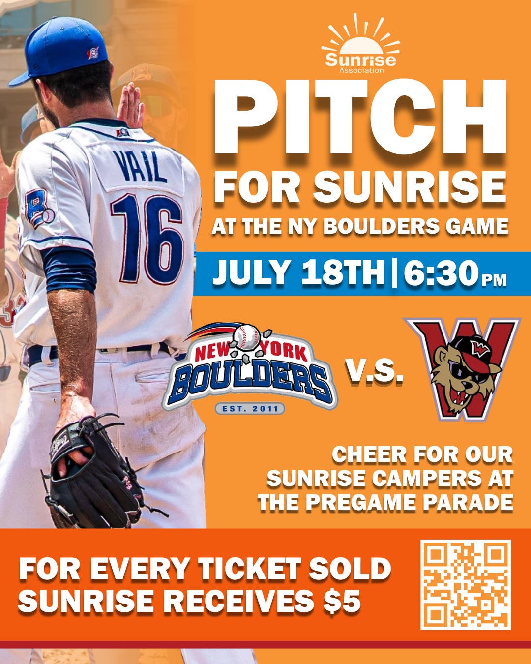 Support Sunrise-at NY Boulders July 18th
