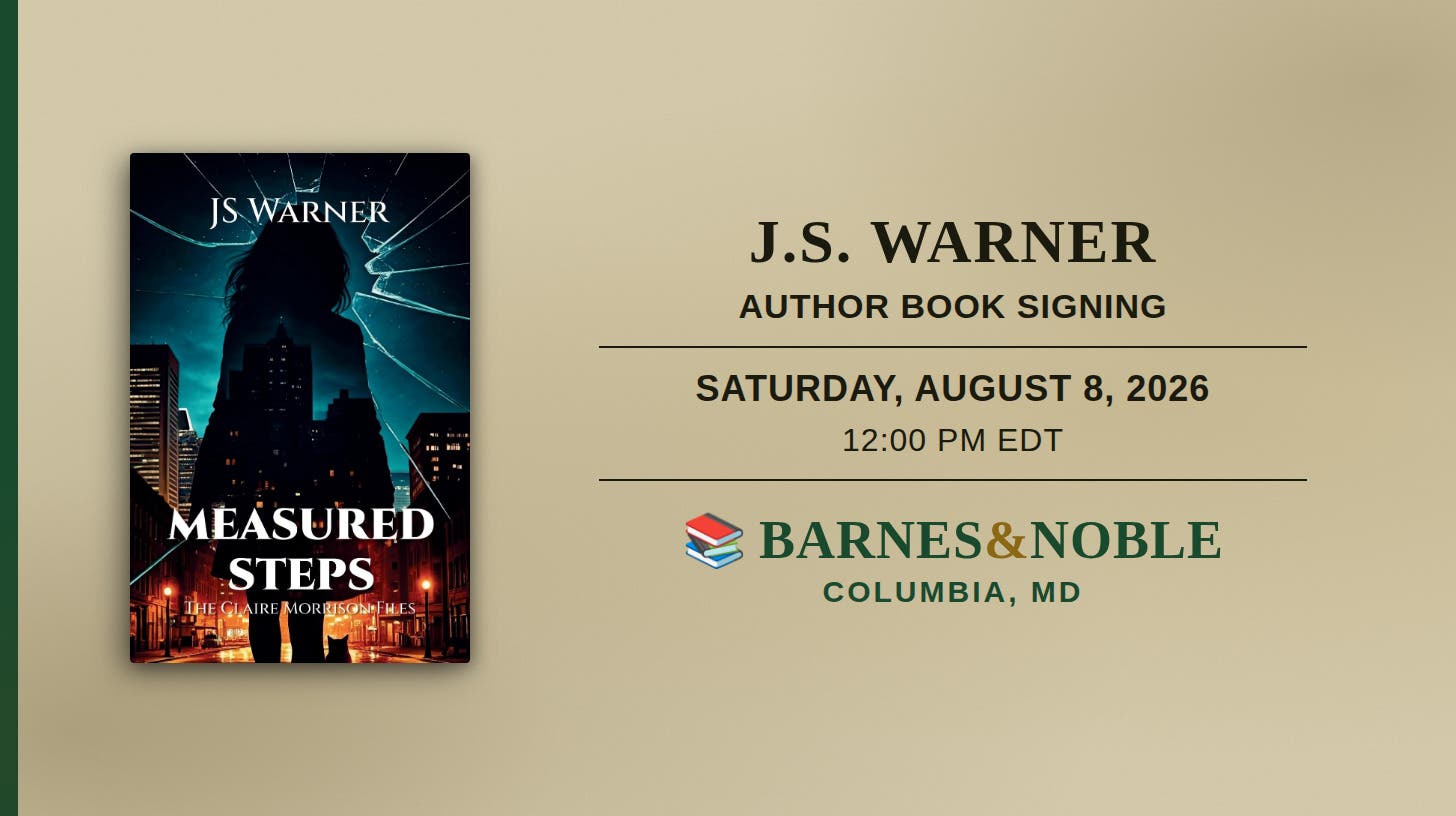 Book Signing: Measured Steps: The Claire Morrison Files with Author J.S. Warner