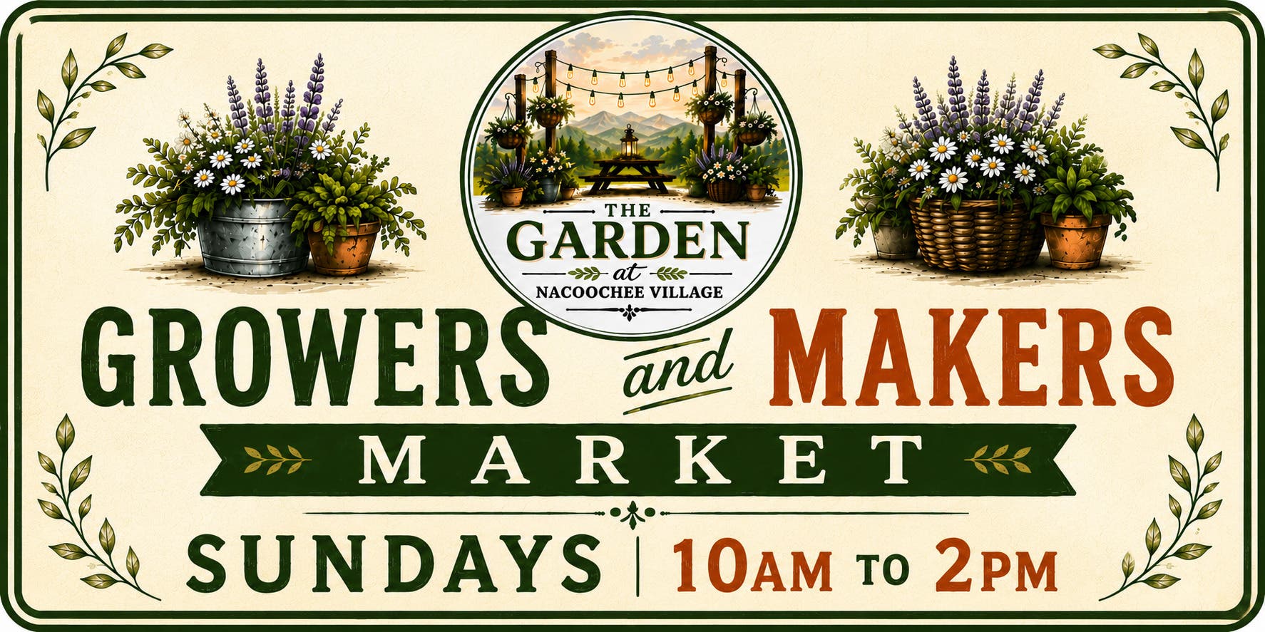 Growers & Makers Market in The Garden at Nacoochee Village Helen, Georgia