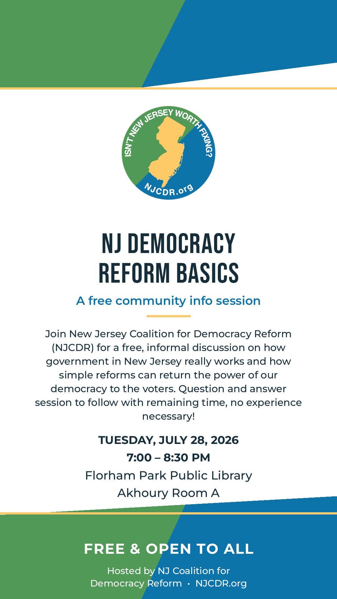 Nj Democracy Reform Basics