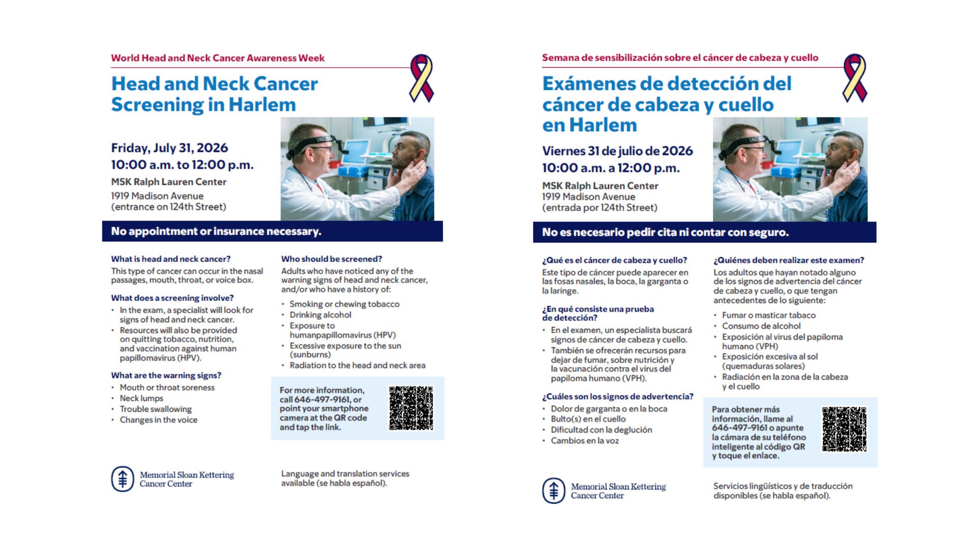 Head and Neck Cancer Screening in Harlem