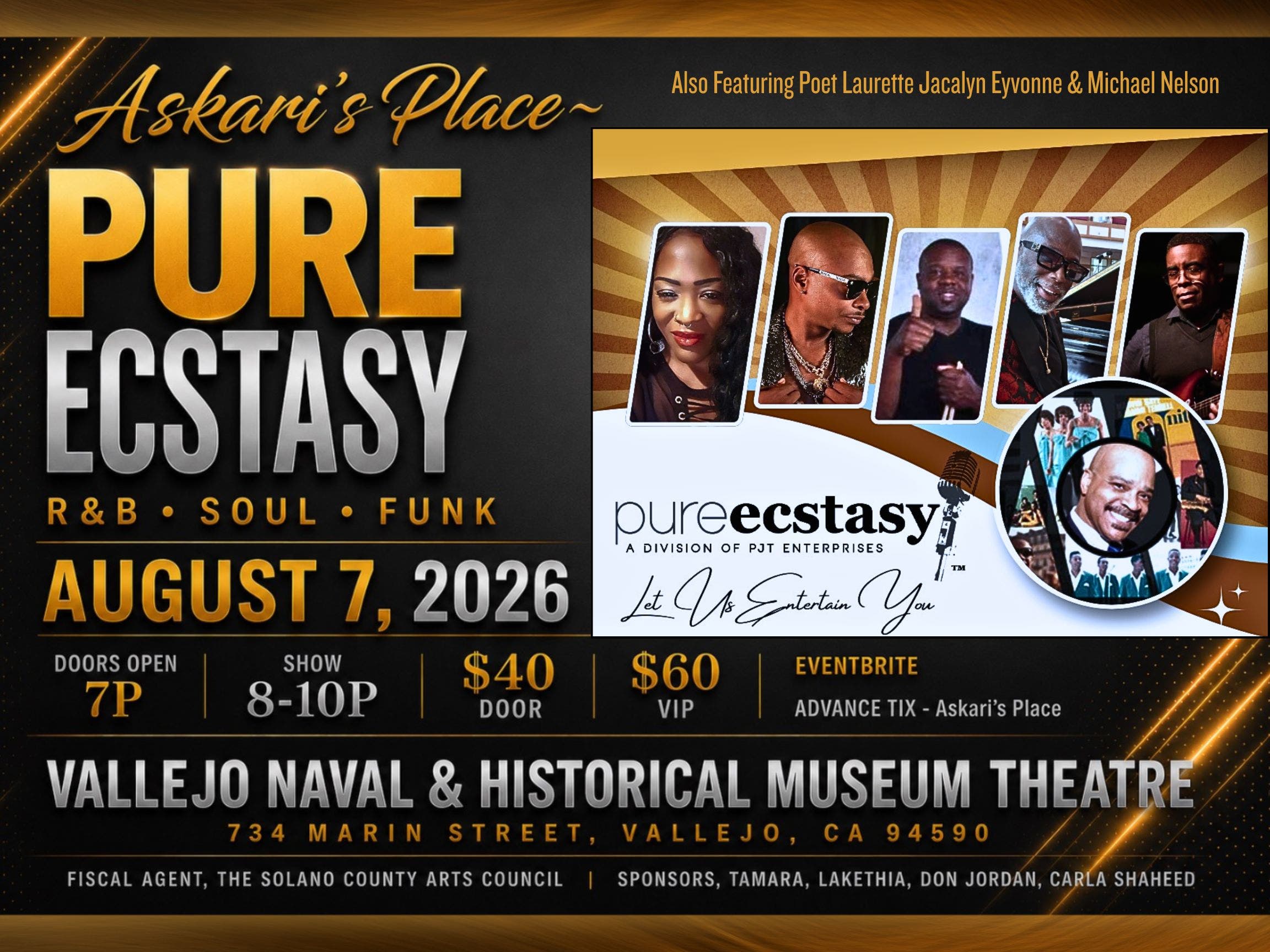 Pure Ecstasy Brings R&B, Soul & Funk to Askari's~ Place – August 7