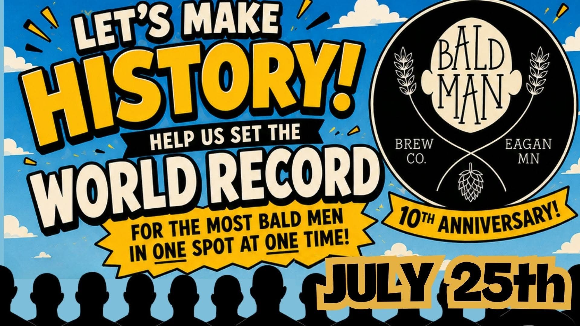 Most Bald Men in One Spot- Bald Man Brewing's Guinness Book Of World Record Setting Event On 7/25