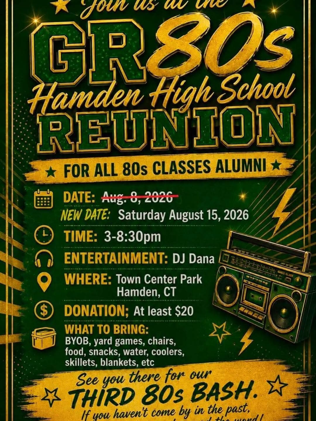 Gr80s Hamden High School Reunion