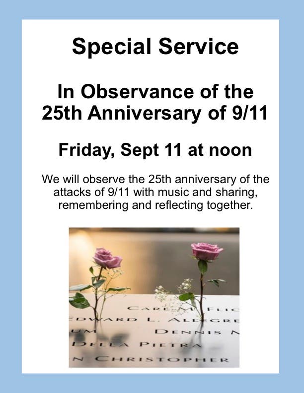 Special Service In Observance Of The 25th Anniversary Of 9/11