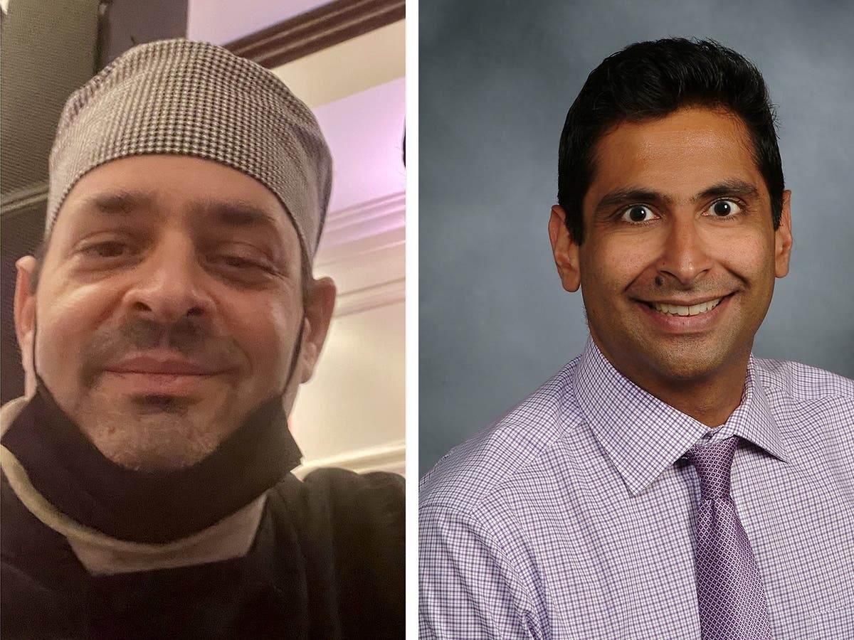 NYC Resident Evan Markowitz (left) says enrolling in Weill Cornell Oncologist Dr. Ashish Saxena's (right) clinical trial, when he was diagnosed with lung cancer, saved his life.