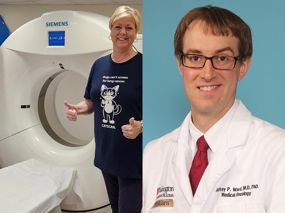 Wendy Brooks (left) advocates for early screening and innovative treatment. Dr. Jeffrey Ward (right), Washington University thoracic medical oncologist, specializes in new immunotherapy treatments. Photos Courtesy: Wendy Brooks and WashU Medicine
