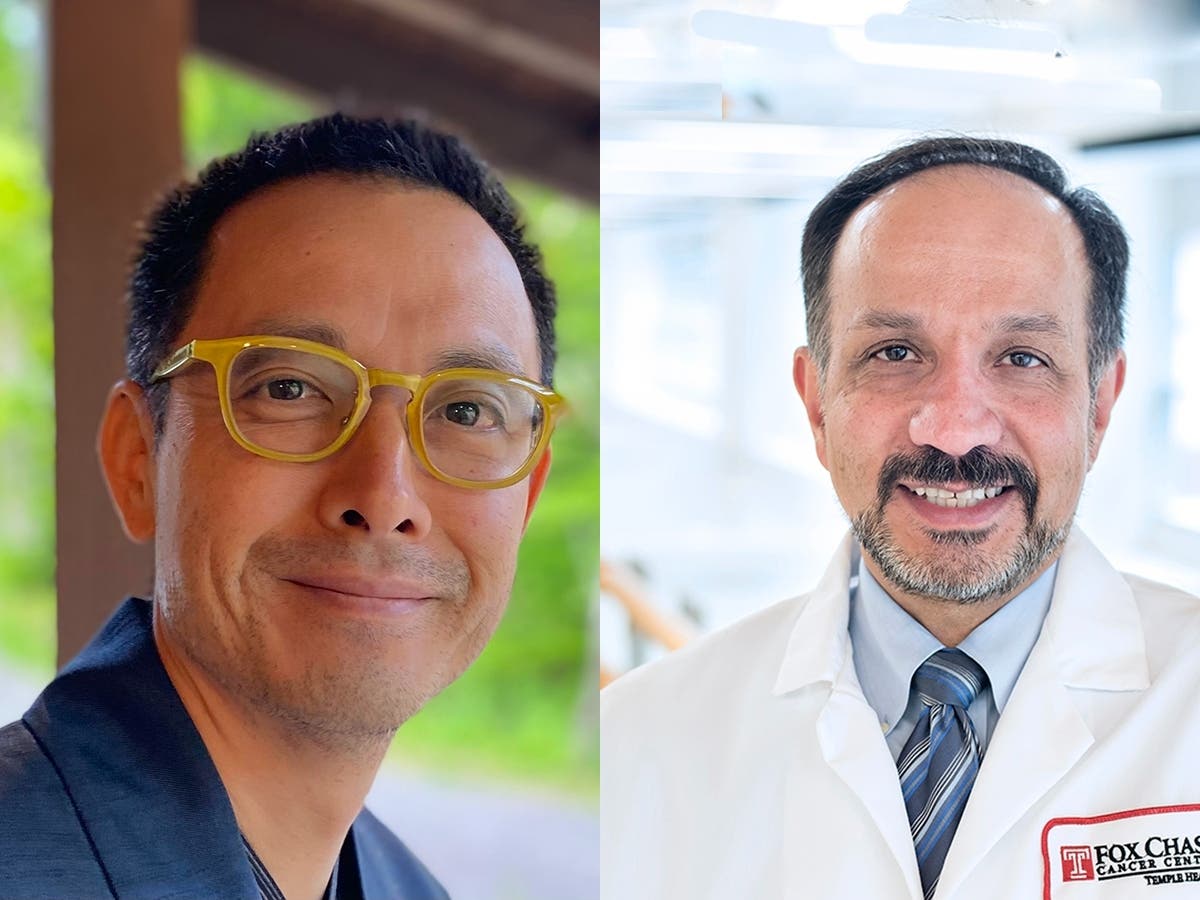 Shuhei Sekiguchi (left) credits his care team, including Dr. Hossein Borghaei (right) at Fox Chase Cancer Center, for treatments that help him live with cancer and continue an international career. Photos: Shuhei Sekiguchi and Fox Chase Cancer Center