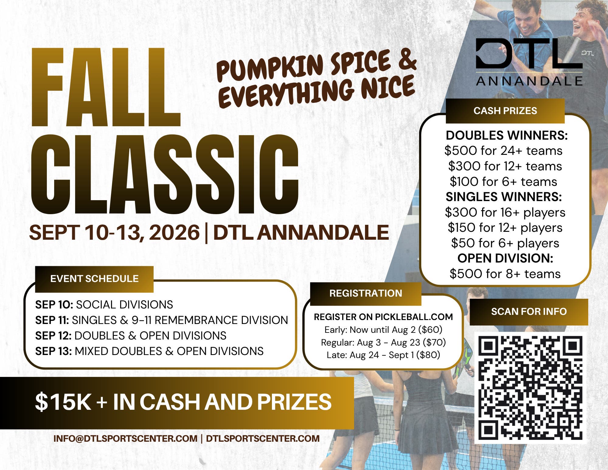Fall Classic Pickleball Tournament on Sept 10-13