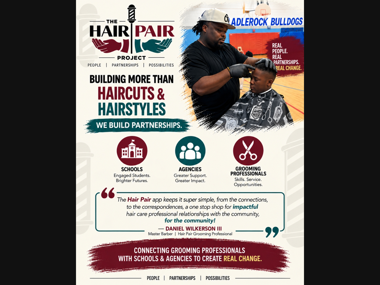 Daniel Wilkerson III providing a haircut at Cradlerock Elementary at their 2026 Back to School event. 