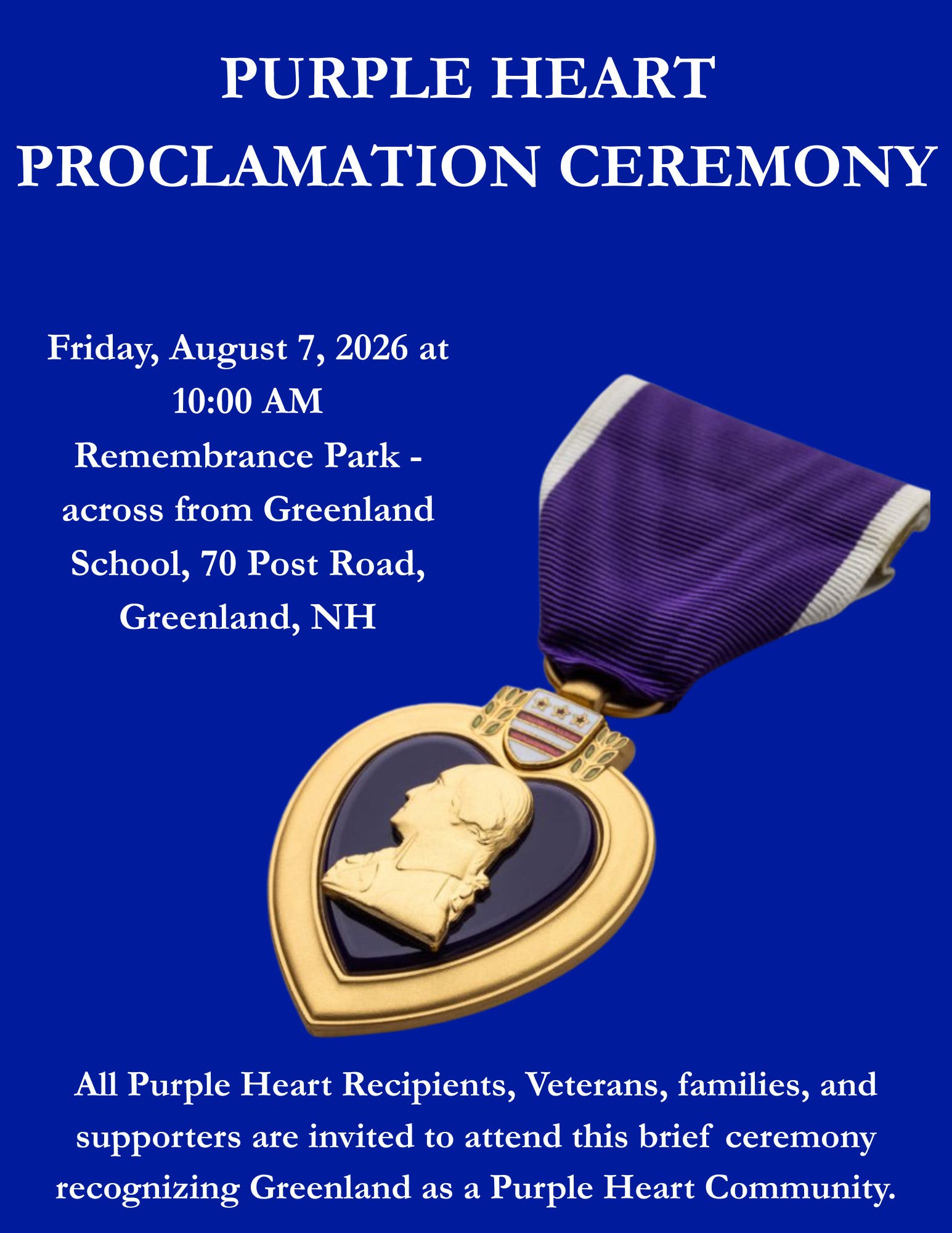 Town of Greenland Purple Heart Proclamation