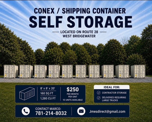 20-Foot Conex / Shipping Container Self-Storage – West Bridgewater