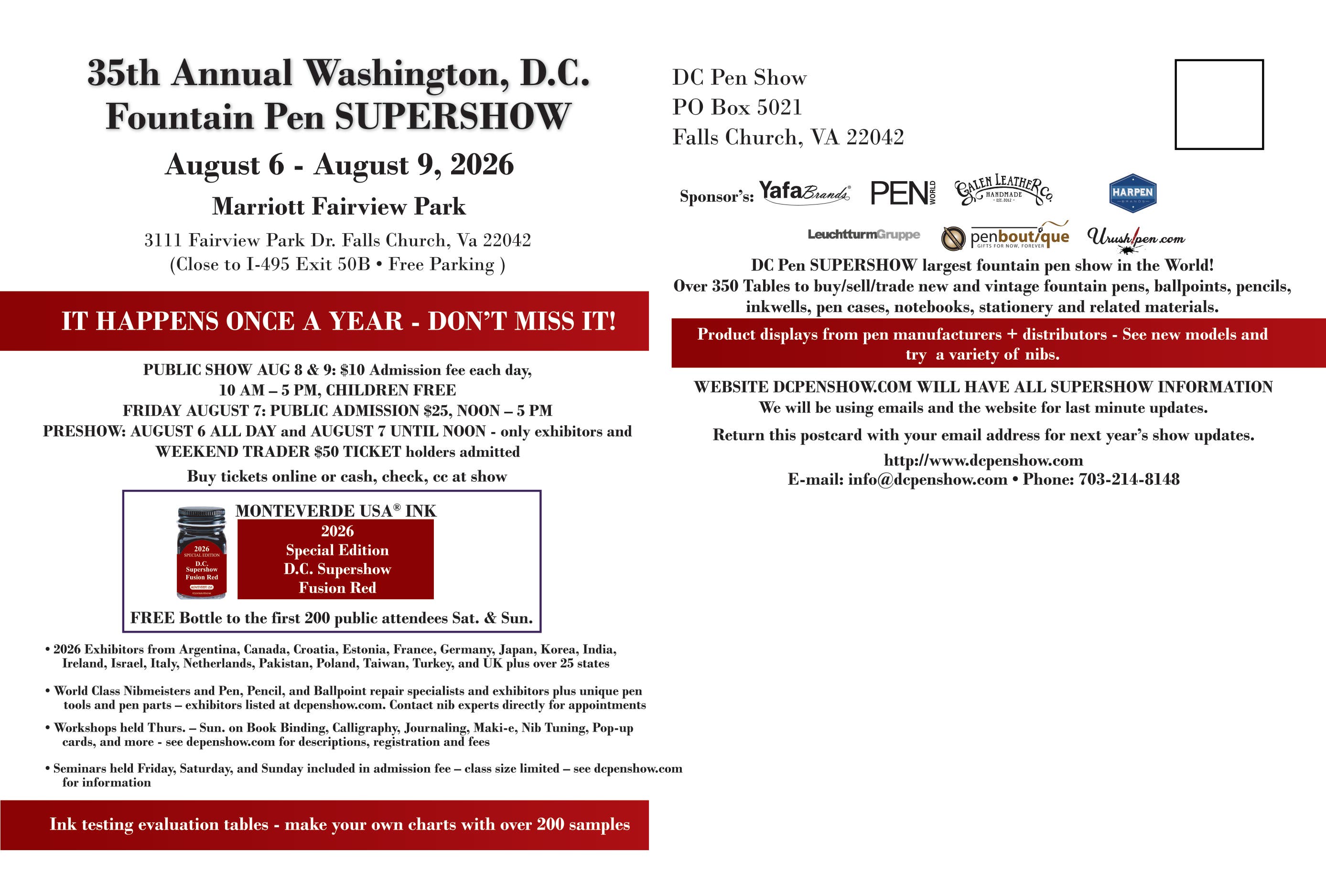 35th Annual Washington, D.C. Fountain Pen Supershow