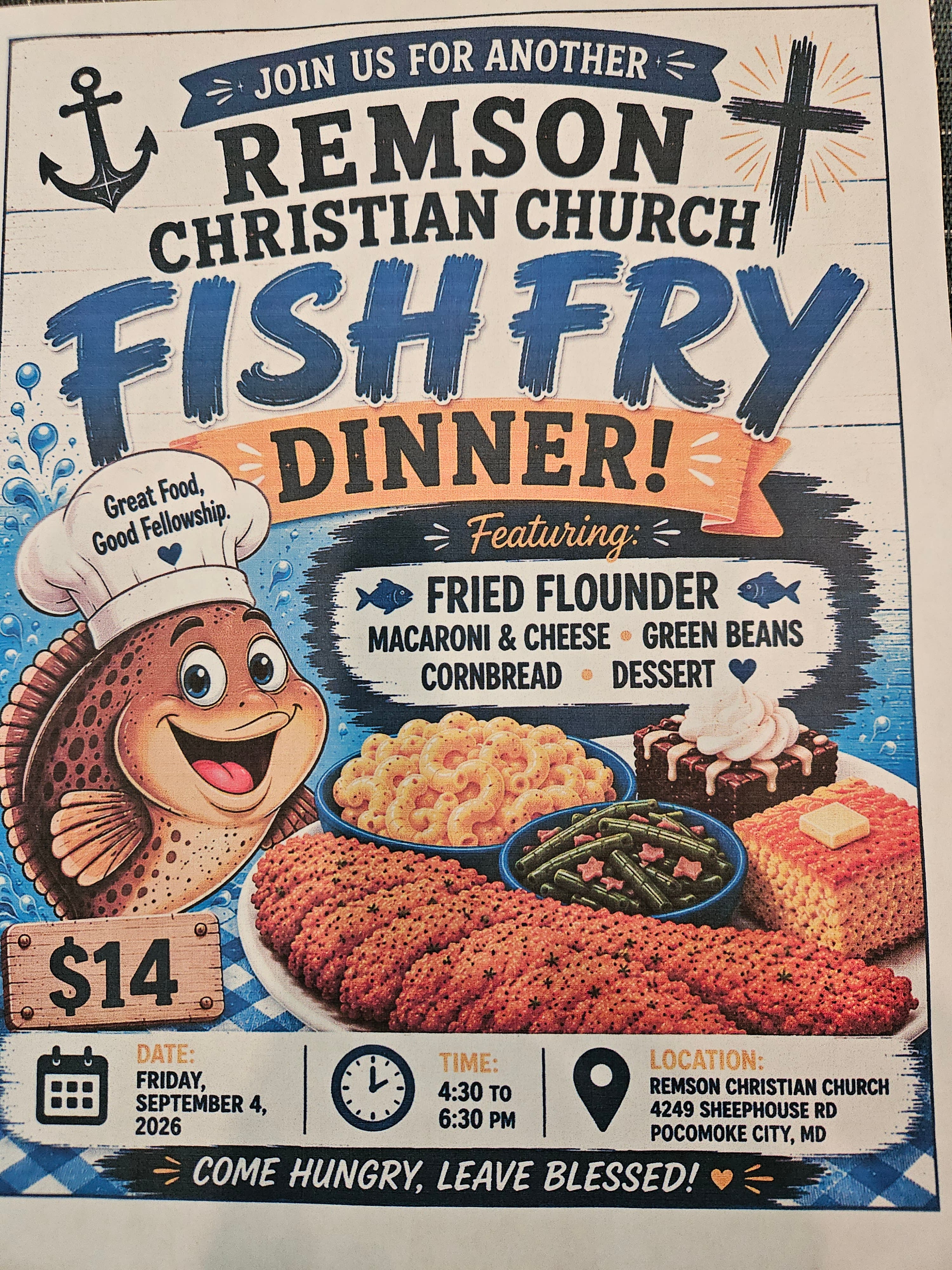 Remson Christian Church Fish Fry Dinner!