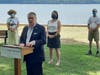 Sen. Harckham with (l-r) Ann Gallelli, Julie Tighe and Frank Farrell