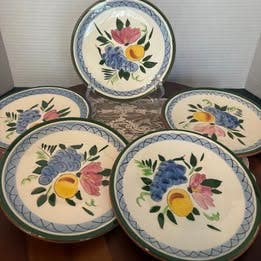Vtg Stangl - Fruit & Flowers - BREAD AND BUTTER PLATES 6 1/4" Set of 5