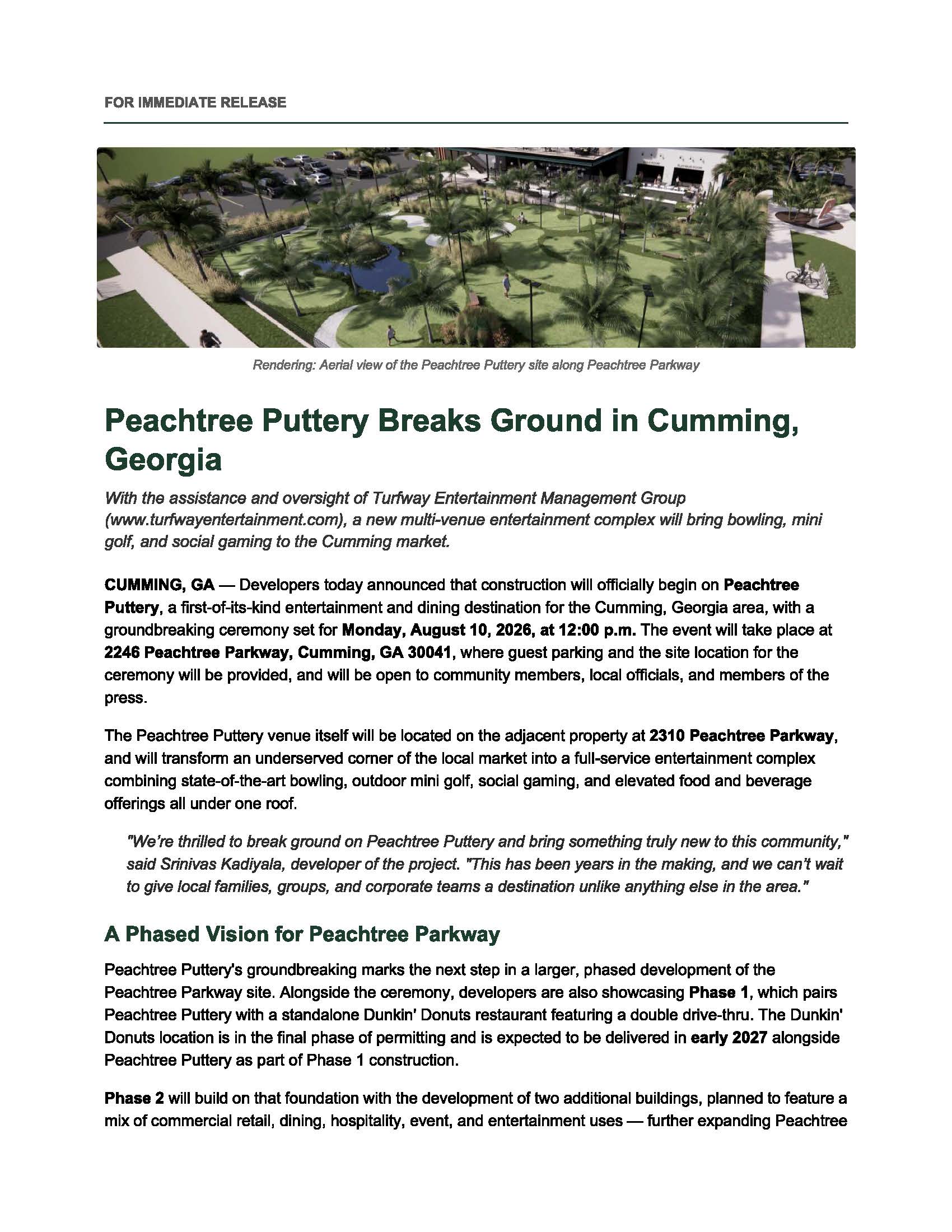Peachtree Puttery Groundbreaking Ceremony