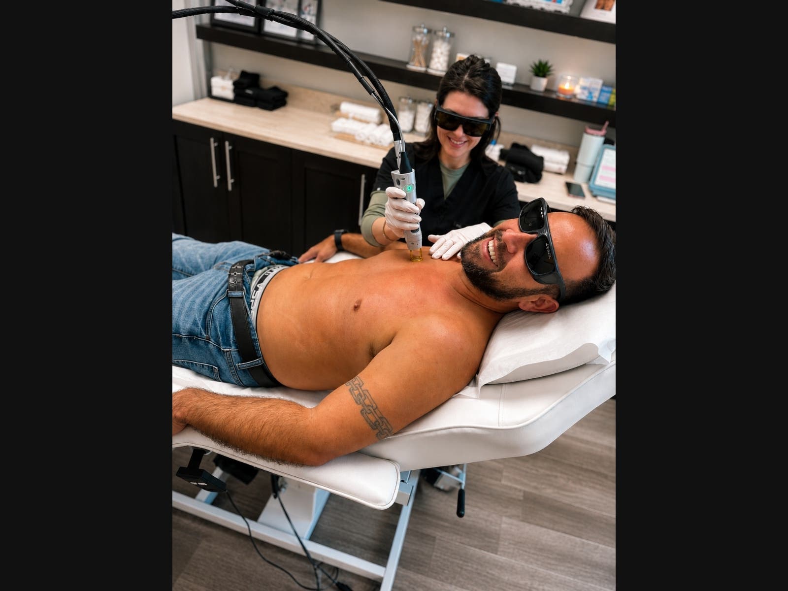 Laser hair removal at Refresh - Aesthetics & Wellness can be used on areas such as the chest to help reduce unwanted hair with a personalized treatment plan.