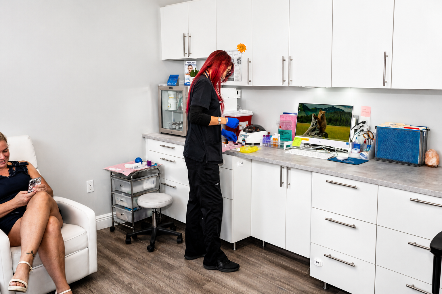 Refresh - Aesthetics & Wellness provider preparing for a GLP-1 medical weight loss appointment in a Florida treatment room