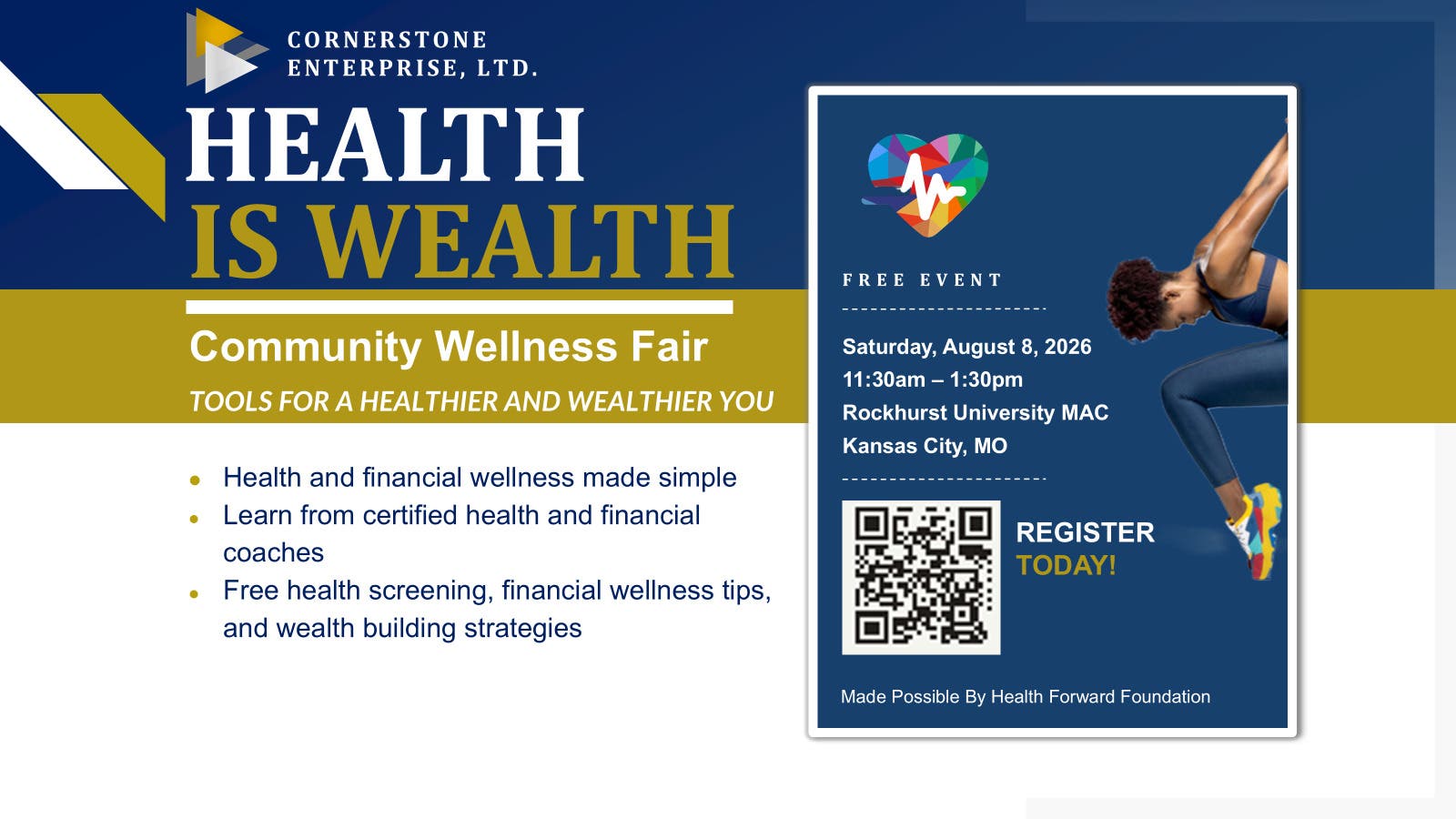 CornerStone Health Is Wealth Community Wellness Fair
