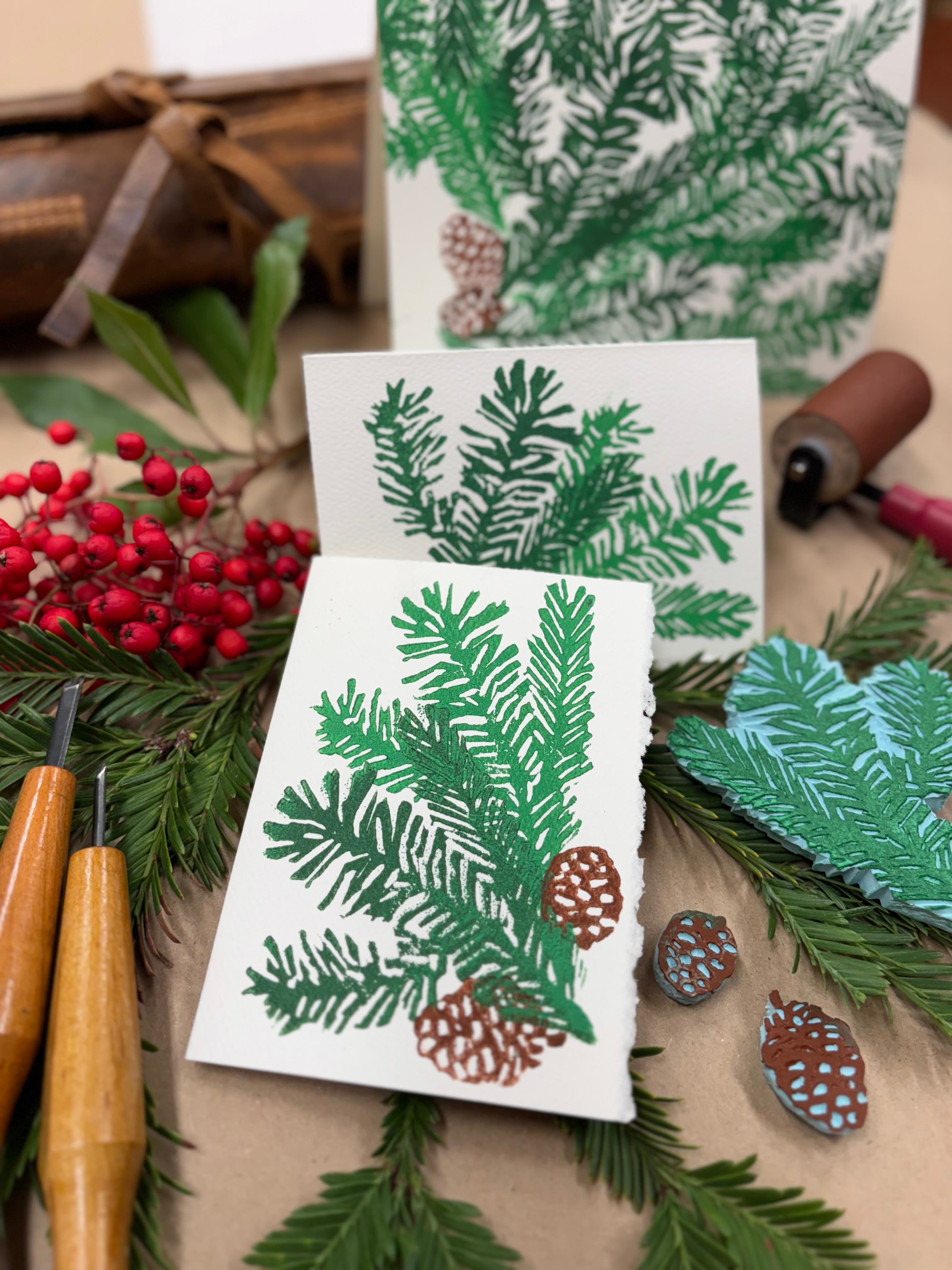 Nature Linocut - Holiday Cards