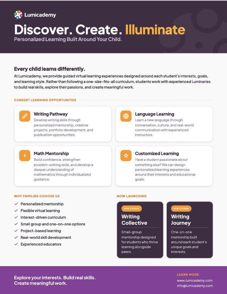 Online Creative Writing Program | Personalized Mentorship for Middle & High School Students