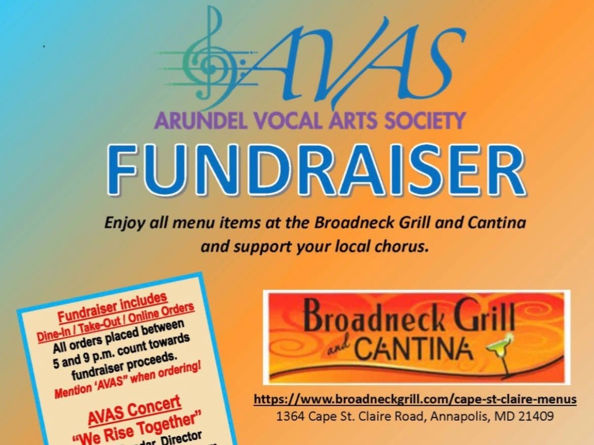 Fundraiser for Arundel Vocal Arts Society at Broadneck Grill & Cantina
