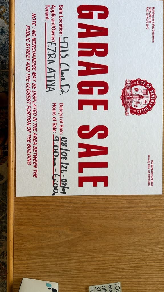 Massive 15-Year Moving Sale – Everything Must Go! (Beverly Hills)