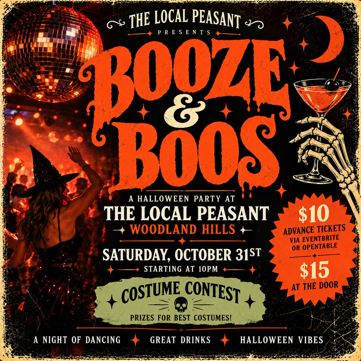 The Local Peasant Presents: Boos & Booze Halloween Party